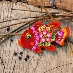 Pretty fish fridge magnet, small gift, hand painting