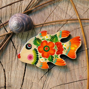 Fish fridge magnet, housewarming gift, ukrainian painting