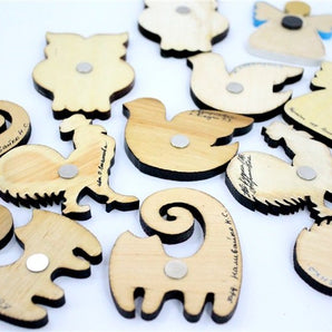 Dog - handmade wooden fridge magnets