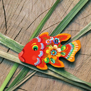 Pretty fish fridge magnet, small gift, hand painting