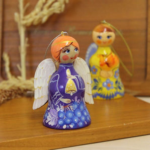 Angel Christmas bell ornaments hand painted