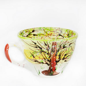 Ceramic cup hand painted -Nature in Spring