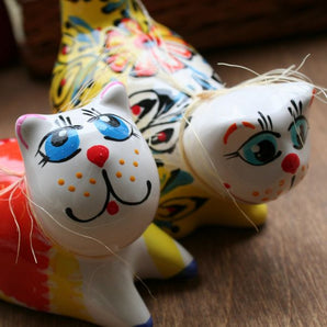 Couple amoureux - matou et chat - décoration céramique - chats rigolos - cadeau Saint Valentin