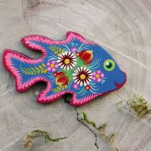 Fish fridge magnet, small creative gift, hand painted