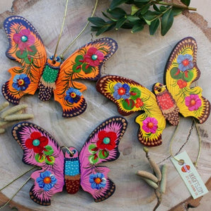 Butterflies - Easter tree decorations set - hand painted