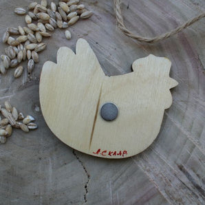 Hand painted wooden Chicken fridge magnet