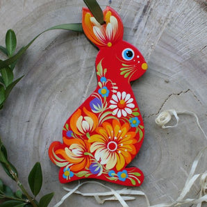 Bunny - Hand-painted wooden Easter decoration