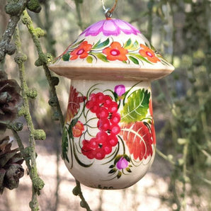 Lucky charm - fly agaric - wooden pendant that can be opened