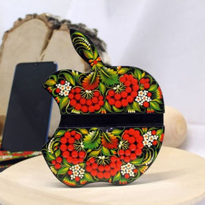 Apple cell phone and tablet holder, handmade, beautiful decoration for the desk