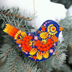 Exklusiver Christbaumschmuck Vogel handbemalt kunstvoll