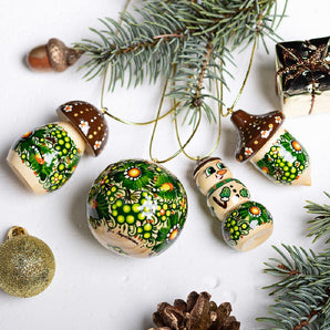 Baumschmuck Mini Set – 4 Hochwertige Kleine Holzfiguren