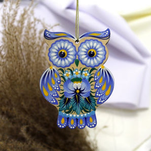 Owl Christmas ornament, gift idea for owl lovers, Ukrainian art