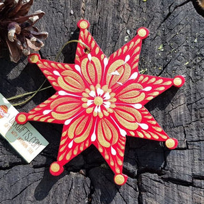 Christmas stars decoration, ethnic hand painting