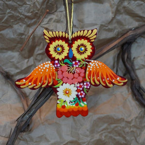 Owl Christmas ornament, gift idea for owl lovers, hand painted