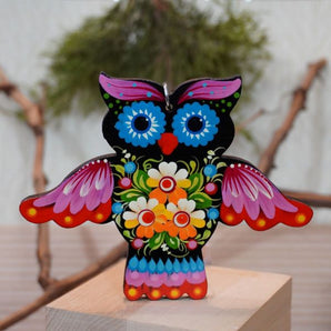 Ethnic christmas ornament owl, gift idea for owl lovers, ukrainian art