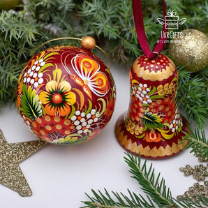 Nostalgic tree decorations - set, Christmas tree ball and bells