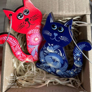 Cats Christmas tree ornaments Set