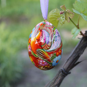 Unique Easter egg, traditional hand painted in Ukraine