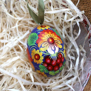 Traditional ukrainian Easter egg painted with rooster