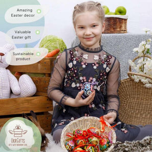 Ukrainian Easter egg hand painted on the wood