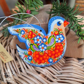 Nostalgic Christmas tree decoration bird delicate painted