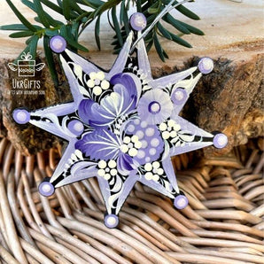 Hand painted Christmas tree decoration star, horse and Christmas tree pendant