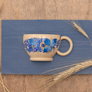 Kitchen wall art, small wooden cup for dry flowers, Ukrainian handmade