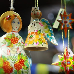 Weihnachtsengel und Glöckchen Weihnachtsdeko aus Holz