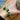 Original bracelet -green and gold- made of hand-painted wooden beads