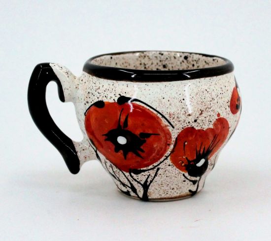 Hand-painted unique clay cup (79)