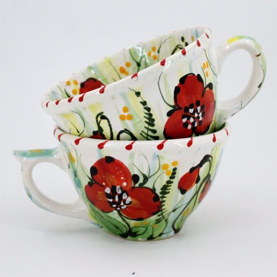 Handmade and hand painted ceramic cup (12)