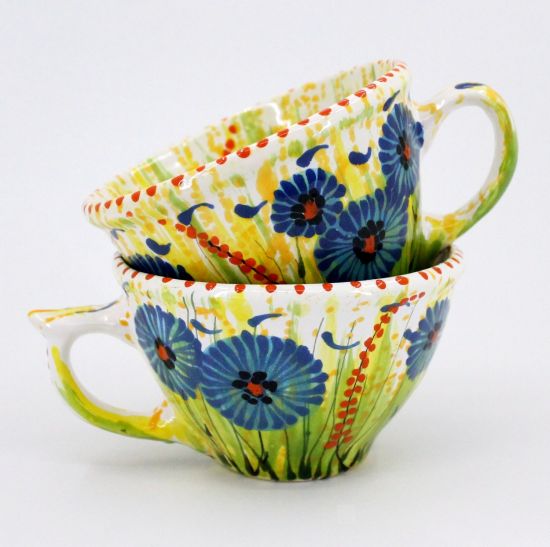 Hand-painted unique clay cup (23)
