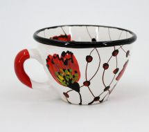 Extravagante Tasse aus Keramik von Hand bemalt