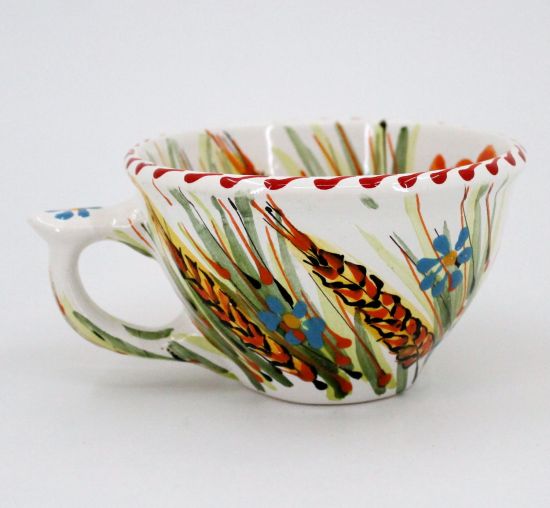 Hand-painted unique clay cup (29)