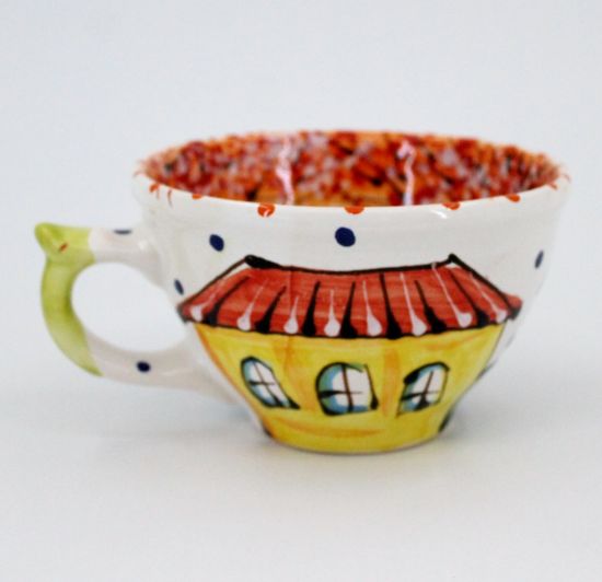 Hand-painted unique clay cup (03)