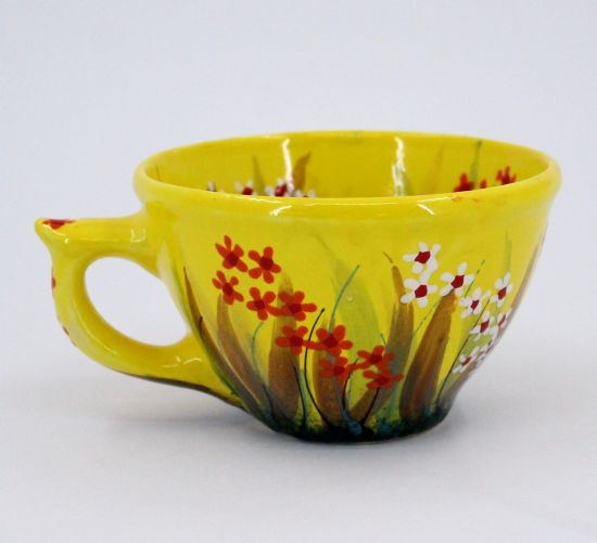 Handmade and hand painted ceramic cup (51)