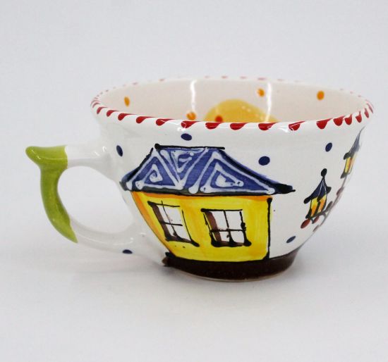 Hand-painted unique clay cup (07)