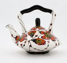 Extravagant teapot with poppies