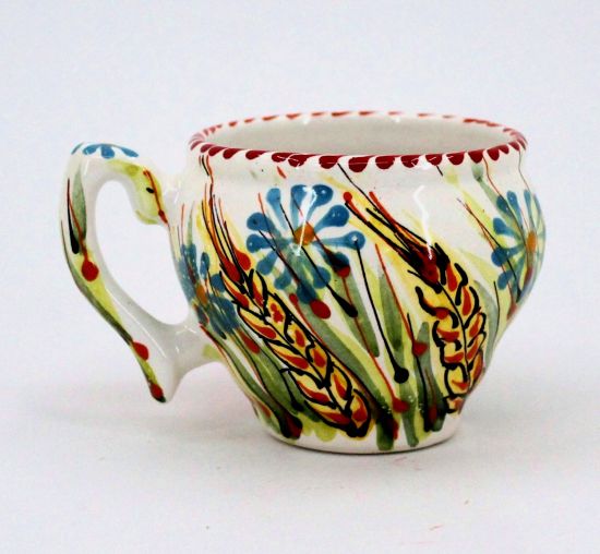 Hand-painted unique clay cup (74)