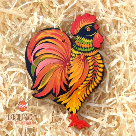 Handpainted rooster ornament