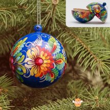 Blue Christmas tree ball painted