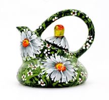 Original ceramic teapot with daisies