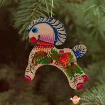 Rustikaler Weihnachtsschmuck Pferd aus Holz