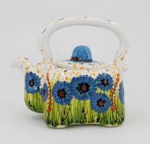 Small hand painted ceramic teapot