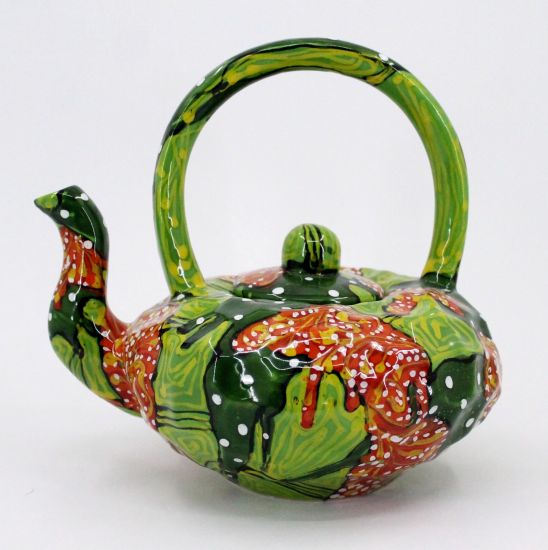 Original ceramic teapot, hand painted