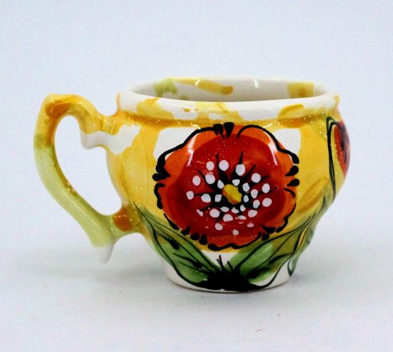 Handmade and hand painted ceramic cup (69)
