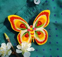 Pin-Schmetterling aus Holz, Folk Style
