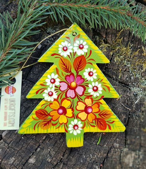 Wooden christmas tree ornament, handmade christmas decoration