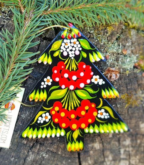 Tannenbäumchen aus Holz - handbemalter Weihnachtsschmuck