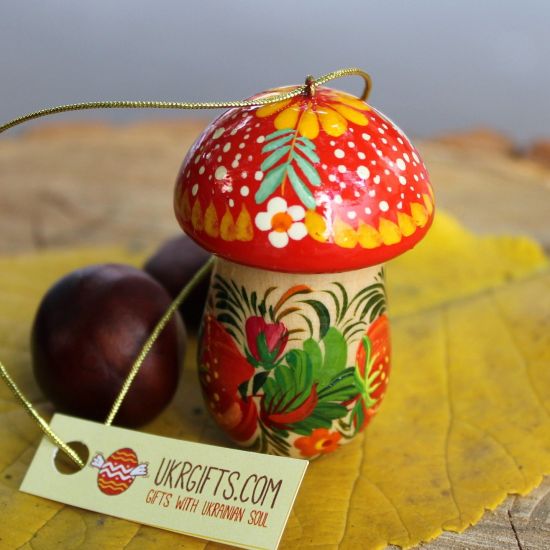 Fly agaric Christmas ornament and small box for gifts, handmade